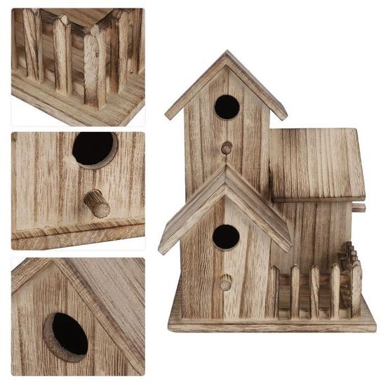 AYNEFY nichoir à oiseaux Nichoir en bois petit jardin extérieur boîte de nidification d'oiseaux maison d'oiseau fournitures pour