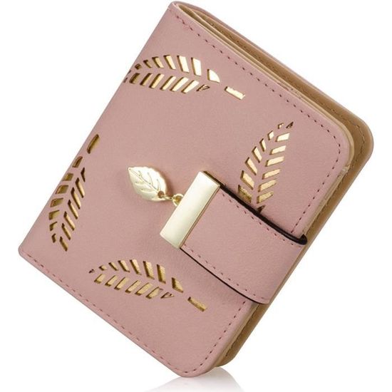 Portefeuille Femme Bifold En Simili Cuir Bleu Foncé - Motif Caricature - Avec Pochette Amovible