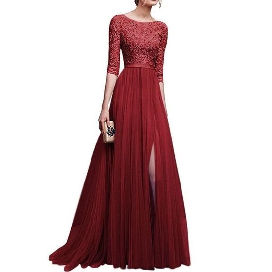 robe bordeaux longue