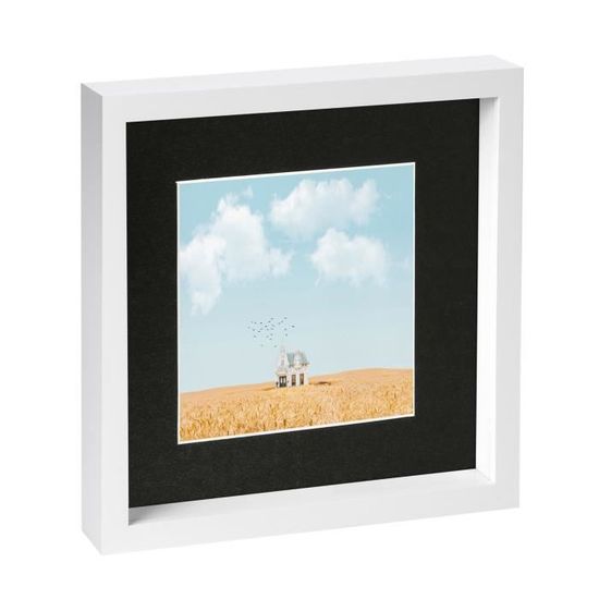 1x Noir-Gris 4 x 4 3D Cadre de Boîte d'Ombre - Profond Verre Image