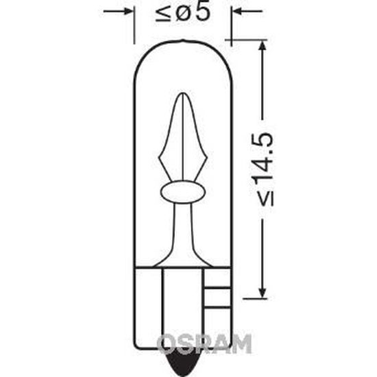 OSRAM Lampe éclairage intérieur halogène Original W1,2W