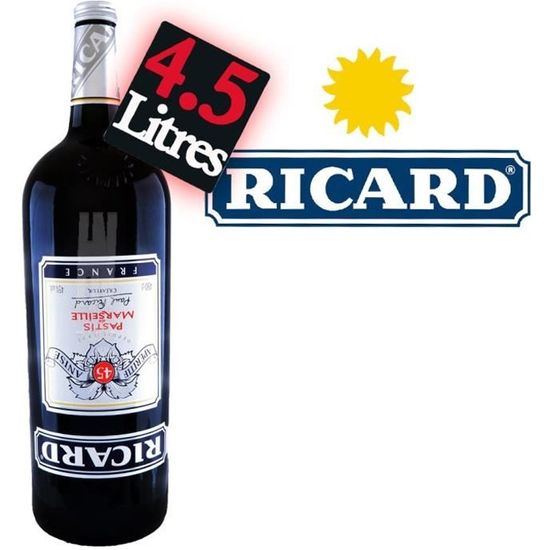 Ricard Bouteille 4L5 45° Gallon - La cave Cdiscount