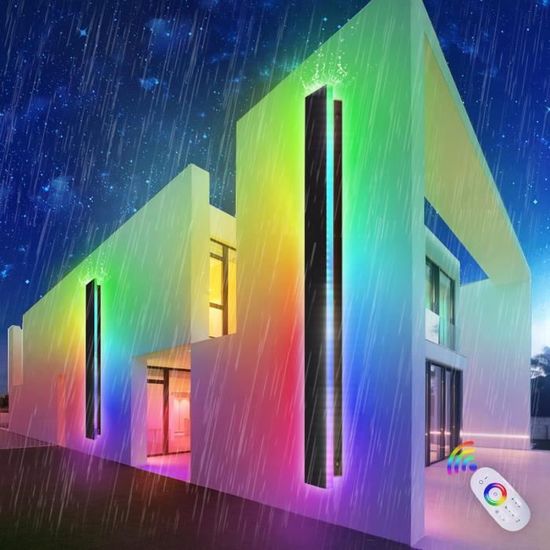 Applique Murale LED Extérieur/Intérieur 100cm 20W | Étanche IP65, Noir, Lumière Chaude - Pour Terrasse, Jardin, Salon