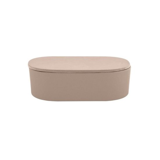 Spirella Takeo Boîte à Cotons En Fibres De Bambou Terracotta - Organisateur Écologique Et Élégant Pour Salle De Bain