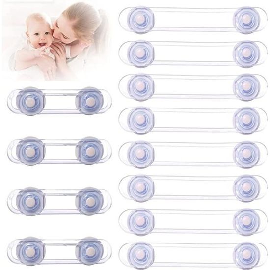 Bloc Porte Placard Enfant - Sécurité Bébé 5 Pièces - Adhésif Fort Sans Perçage - Protection Maison