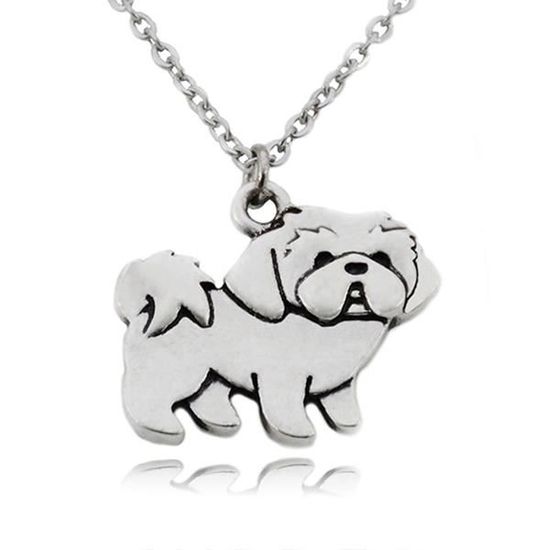 Collier Bijou Shih Tzu En Acrylique - Pendentif Chien Mignon - Cadeau Pour Amoureux Des Animaux - Longueur Réglable - 5