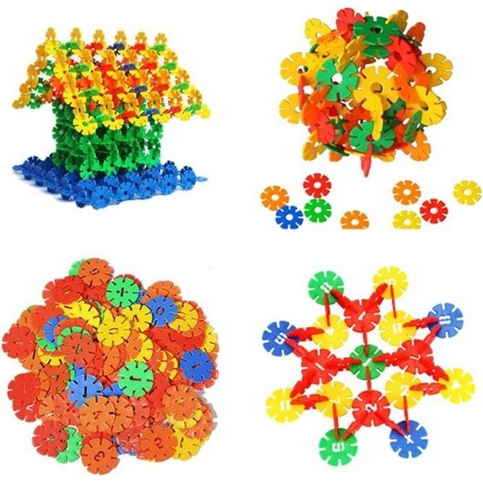 300 Pcs Blocs de Construction Jeux de Construction Assemblage Flocon de Neige