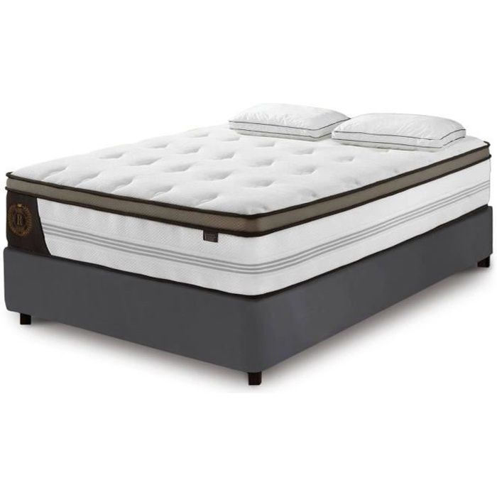 Matelas hybride ROYAL LUX 160 x 200 cm ressorts ensachés et mémoire de forme épaisseur 31 cm