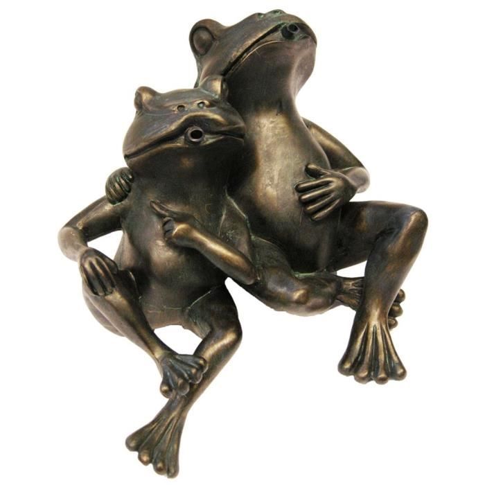 Ubbink Fontaine de jardin Fontaine Extérieur de Jardin, Fontaine a Eau, Deco Jardin - 2 grenouilles 22 cm 1386074