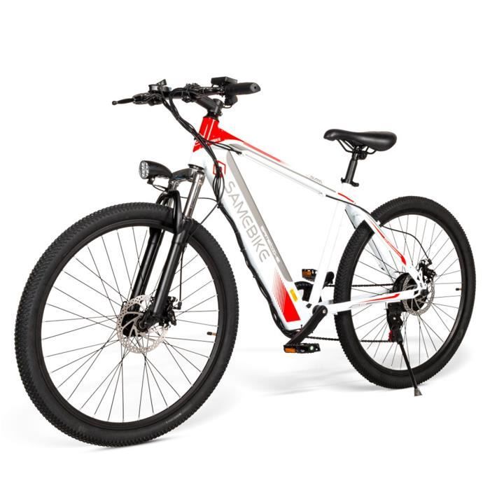 SAMEBIKE SH26 Vélo électrique 3 Modes 250W VTT 36V 8Ah Batterie au Lithium Amovible en Acier à Haute teneur en Carbone Blanc