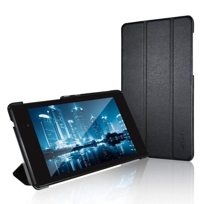 JETech J0530 Coque pour Nexus 7 2013 Etui, Housse Rabat à Fonction Réveil-Sommeil Automatique, Noir