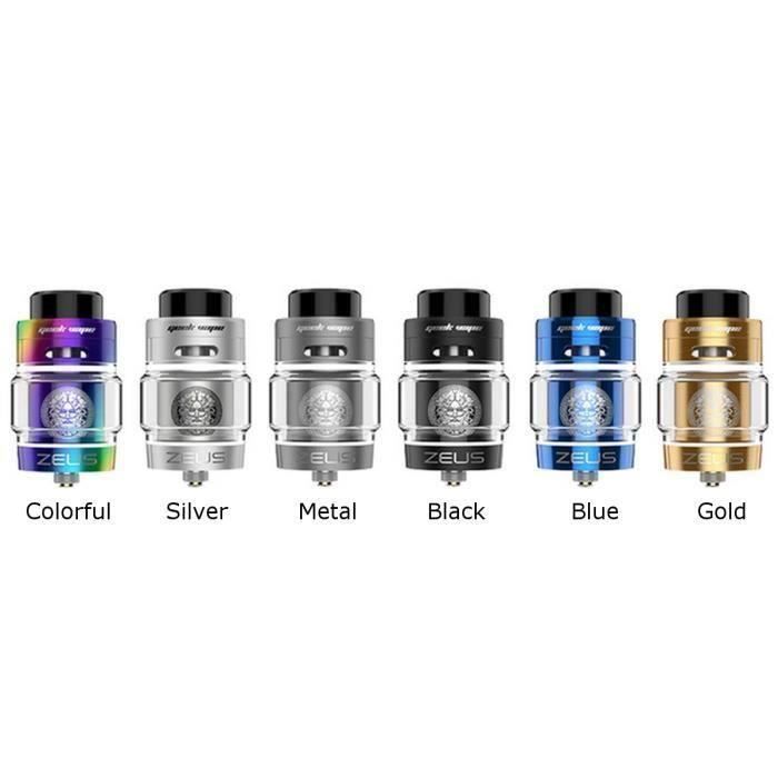 1 x Geekvape Zeus Dual RTA 4ml Atomiseur Réservoir Double Bobine RTA Etanche à l'air haut débit 510 Filetage Bleu