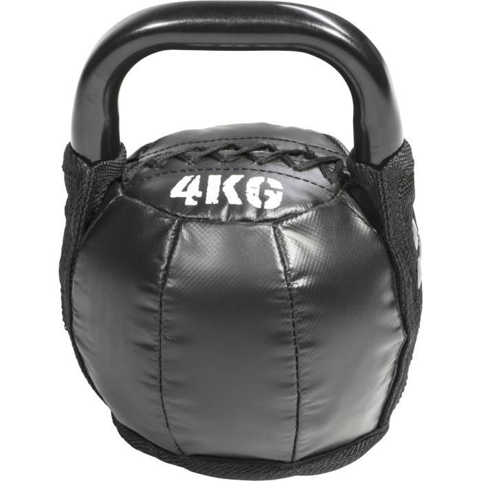 Kettlebell Fonte et Cuir Noir 4kg à 10Kg Gorilla Sports - 4 KG
