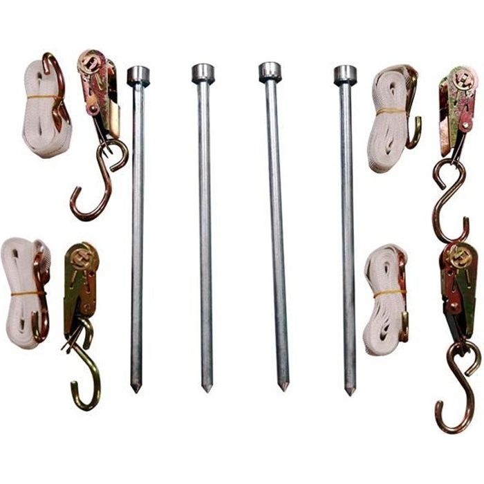 GREADEN KIT D'HAUBANAGE 4 Sangles + 4 PIQUETS pour Barnum Pliant 40MM-50MM