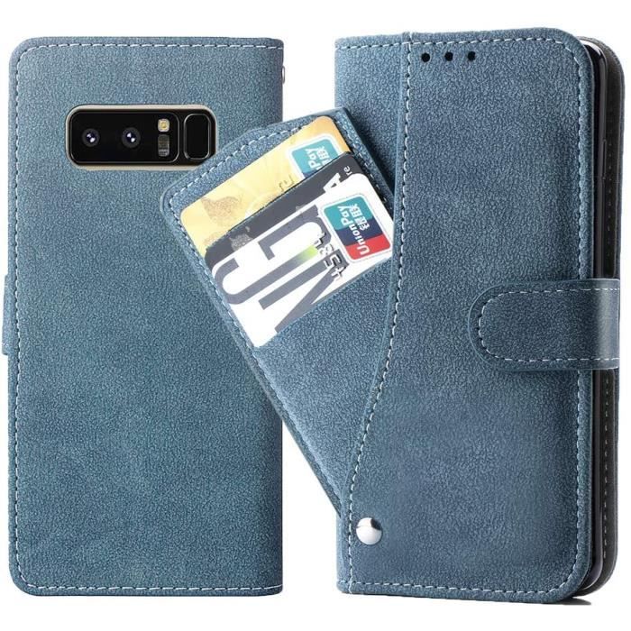 etui de protection à rabat en cuir pour Samsung Galaxy Note 8 avec porte-cartes et support fin et résistant aux chocsZ3139