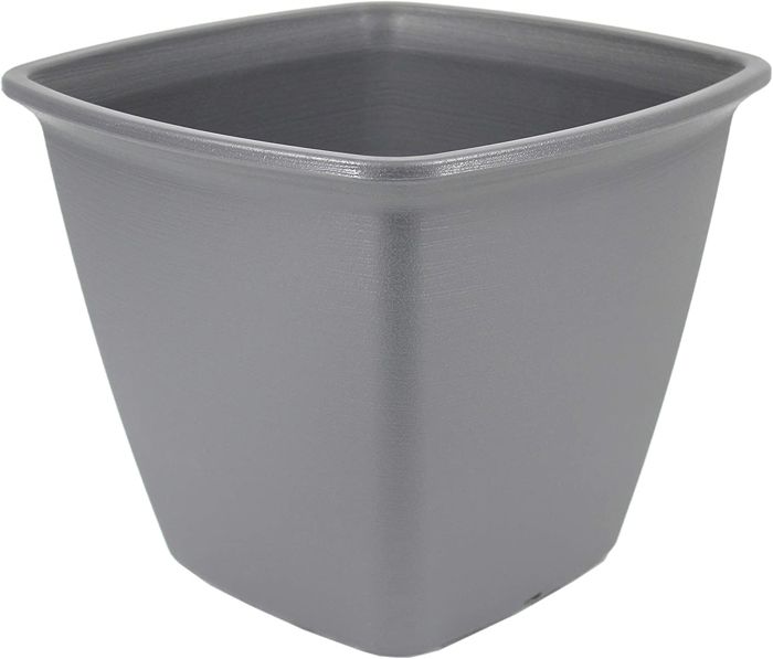 Iris Ohyama, Pot de fleur carré à réserve d'eau - Square Plant Pot - 360, plastique, gris, grand, 36 x 36 x 30 cm