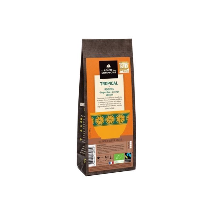 Rooibos Tropical Bio - La Route des Comptoirs - Sachet de 100g