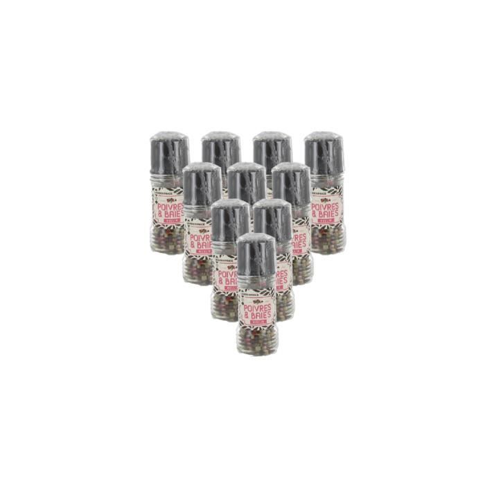 [Lot de 10] Moulin poivres et baies - 30g par moulin