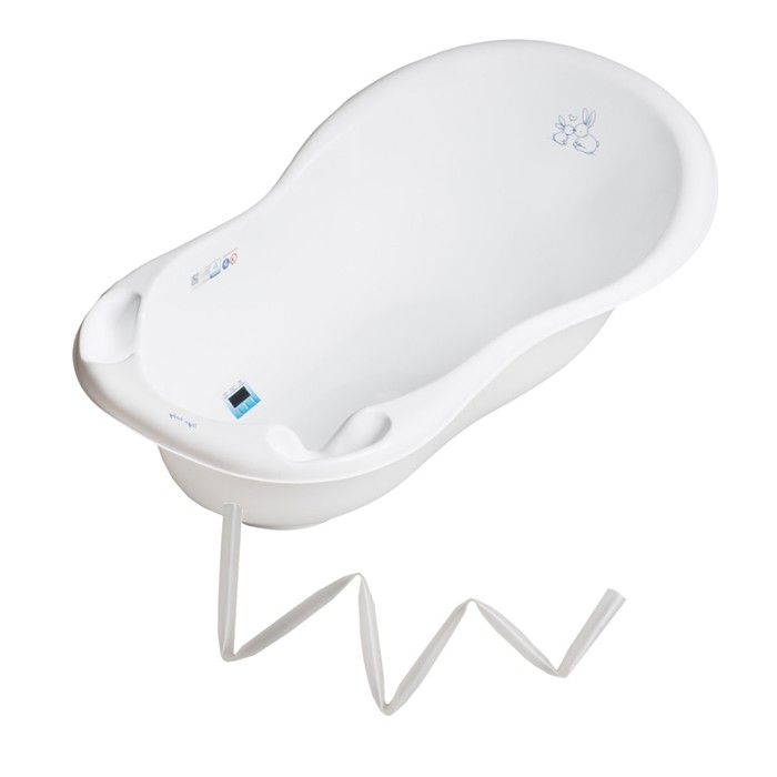 Baignoire bébé thermomètre Blanc Lapin 86 cm + Tuyau Lapin 86 cm + uyau