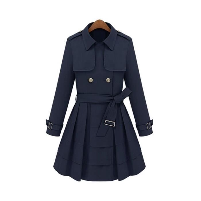 Trench-coat coupe patineuse bleu M