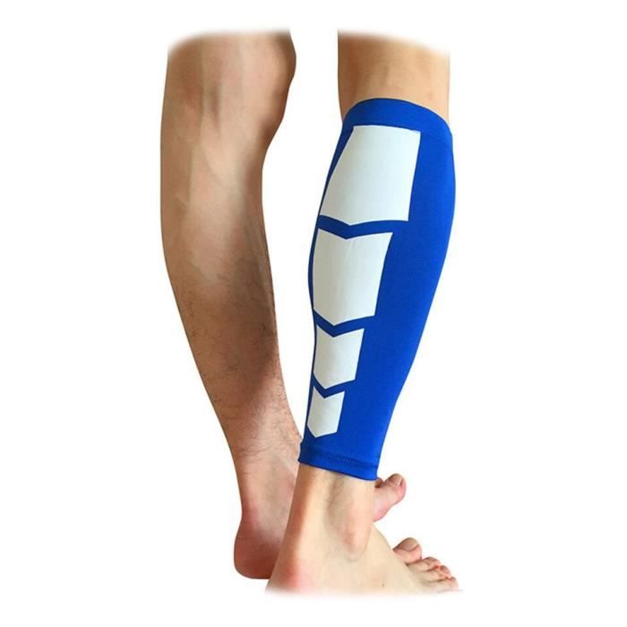 PROTEGE-CHEVILLES - CHEVILLERE,1 pièces jambières élastiques Compression mollet genou manches genouillère jambe - Type Blue-L