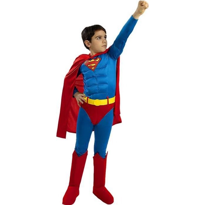Déguisement Superman deluxe pour garçon ▶ Man of Steel, Super héros, DC Comics, Ligue de justice d'Amérique - Multicolore