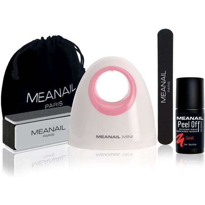 Kit manucure de voyage Corail - Mini Lampe UV/LED & Vernis Peel Off - Se pose et se dépose en UNE étape !