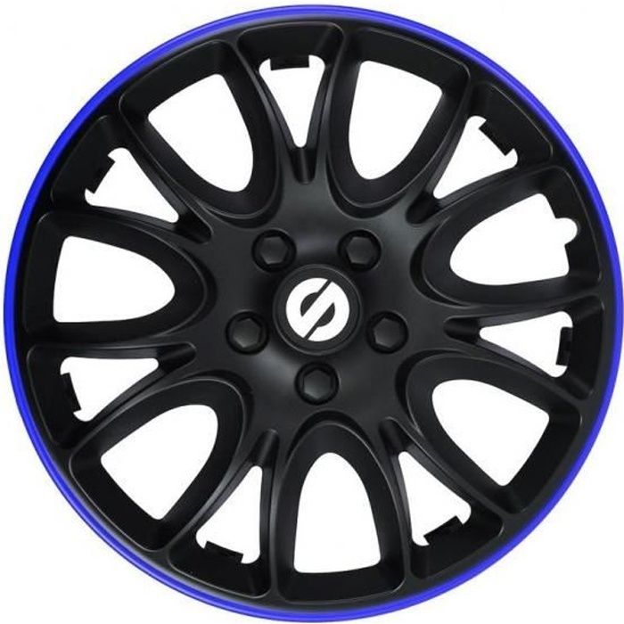 Sparco enjoliveurs Veneto 14 pouces ABS noir / bleu lot de 4