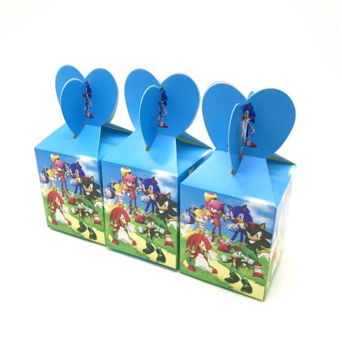 Sonic-12pcs-8.5x8.5x18 cm -Boîtes à bonbons en papier à thème de la reine des neiges,décoration de fête d'anniversaire pour filles,