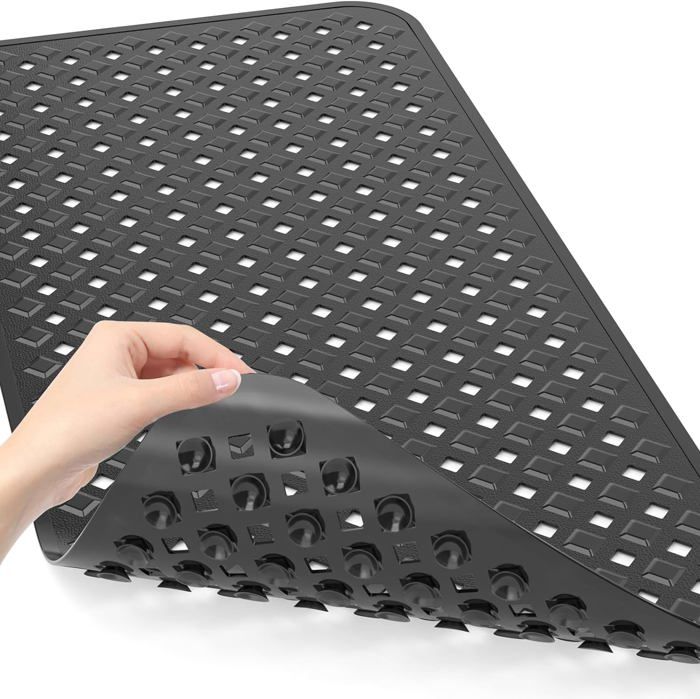 Tapis De Baignoire Antidérapant Anti-Moisissure 88x40cm - Lavable En Machine Avec 2 Crochets