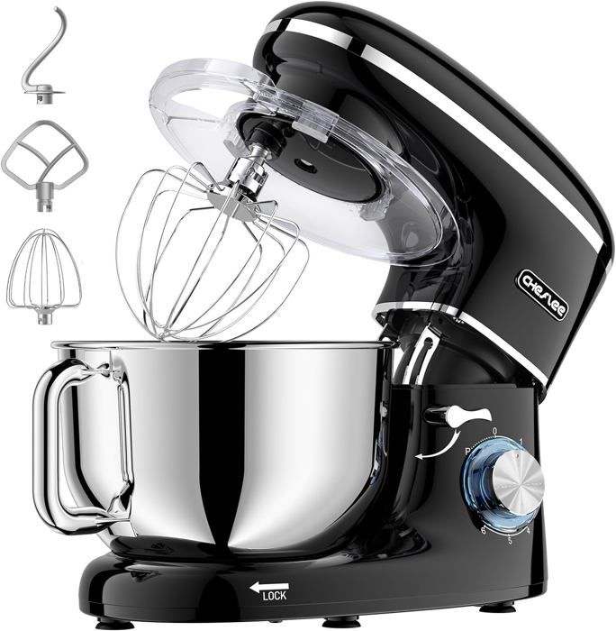 Robot Pâtissier Cuisine Multifonction Bol Inox 5l 6 Vitesses Ecran Tactile Led Briebe Km1164 Noir 18 8435739801581