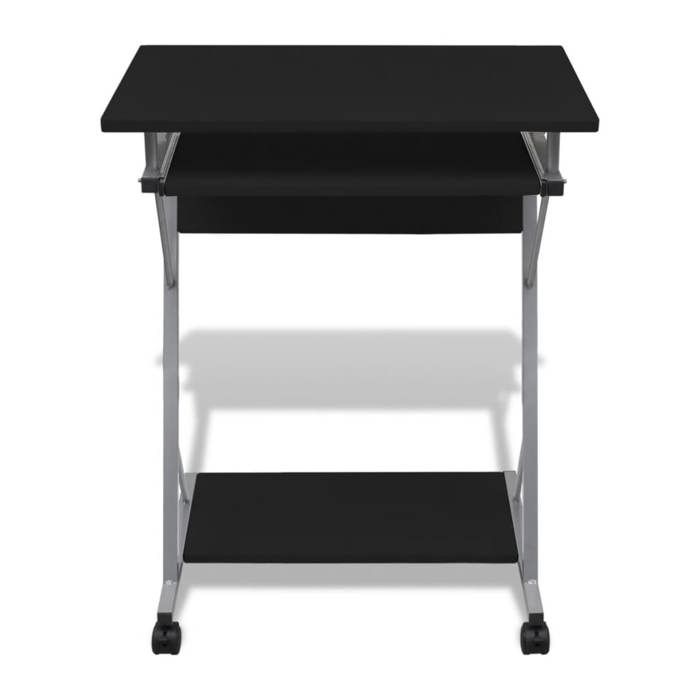 Table dordinateur compact - CLOUD - avec plateau à clavier Noir LL10064