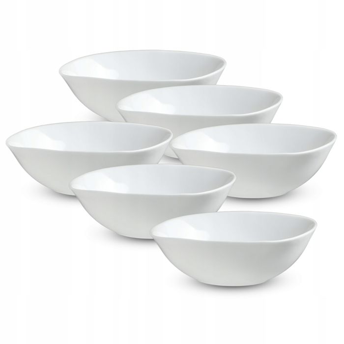 KADAX 6x Saladier 16cm Bols à Soupe en Verre Snack Set Blanc