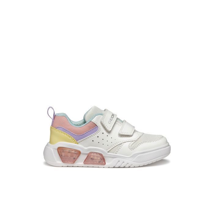 Geox Geox Illuminus A - Baskets basses fille respirantes à lumières scratch semelle amovible
