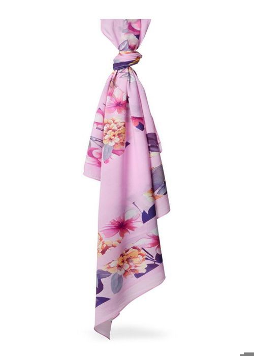GUESS Écharpe rose baie pour femme Foulard Scarf 130X130 Orchid
