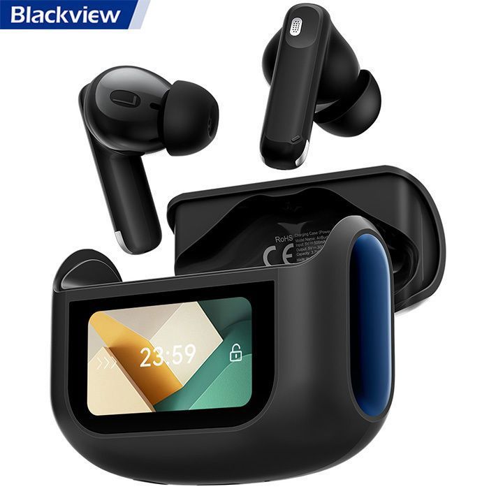 Blackview AirBuds 12 Casque Bluetooth 5.4 ANC ENC IPX7 - Écouteurs intra-auriculaires boîtier 400mAh Noir
