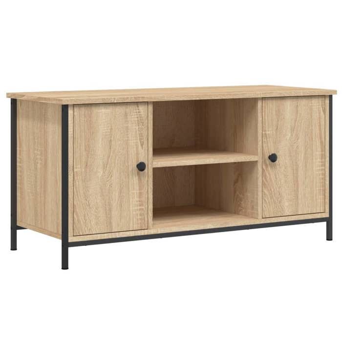 Printemps/été 2025 Meuble TV Chêne sonoma - JM - haute de gamme - 100x40x50 cm Bois dingénierie EU2107