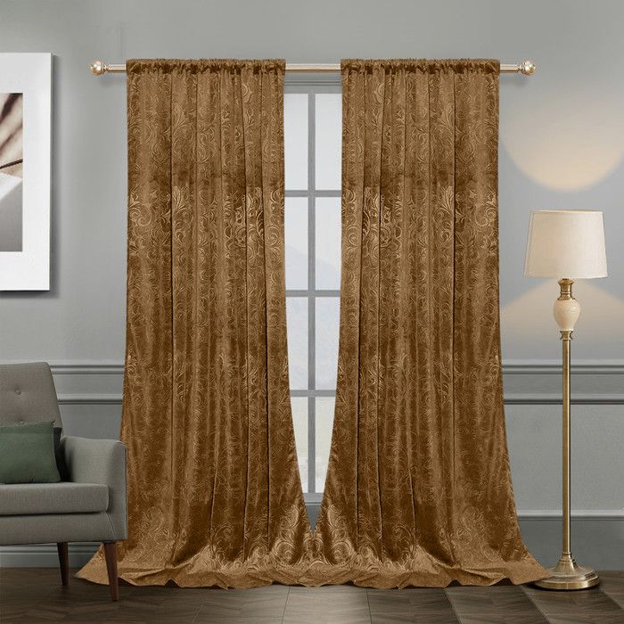 StangH Lot De 2 Rideaux En Velours Orange Brûlé – Rideaux Bloquant La Lumière Pour Porte Coulissante à Isolation Thermique Pour Salon, Vacances, 132 X 243 Cm (l X L), Orange Brûlé