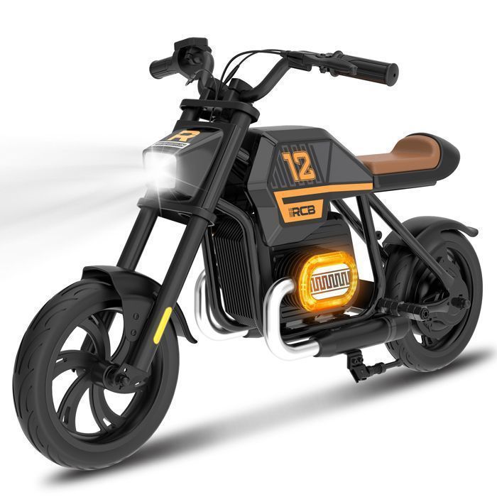RCB Moto &Eacute;lectrique Enfant -  - R9 - 200W - 25km/h - Lumi&egrave;res Ambiantes - Noir