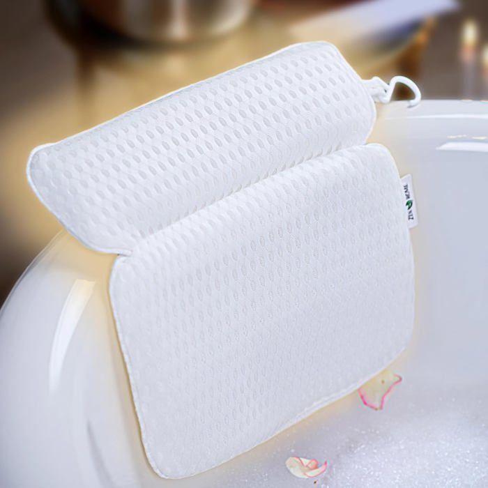 Coussin de bain ergonomique et respirant avec rembourrage en mousse spéciale - Coussin de nuque de luxe - Relaxation du cou et du dos - Coussin antibactérien pour la nuque et le