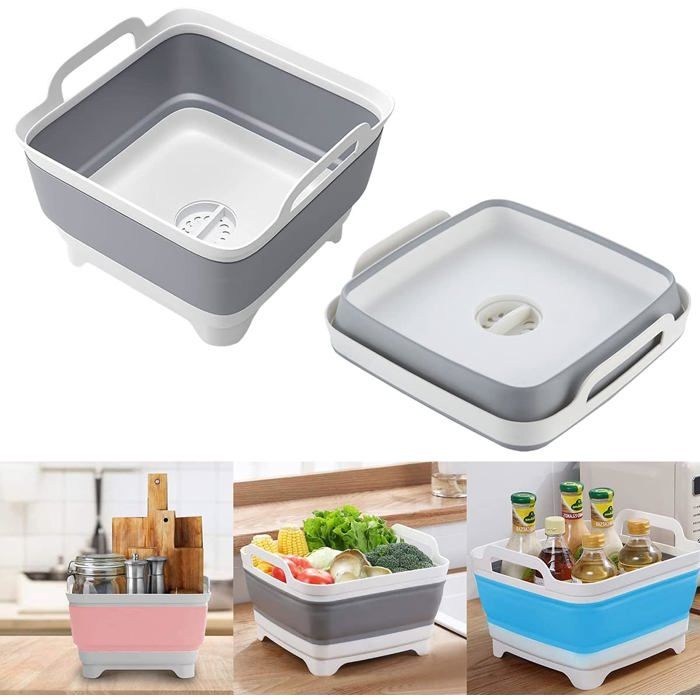 Lavabo Pliable 9L Nettoyage Multifonction Cuisine Jardin (Gris) Label