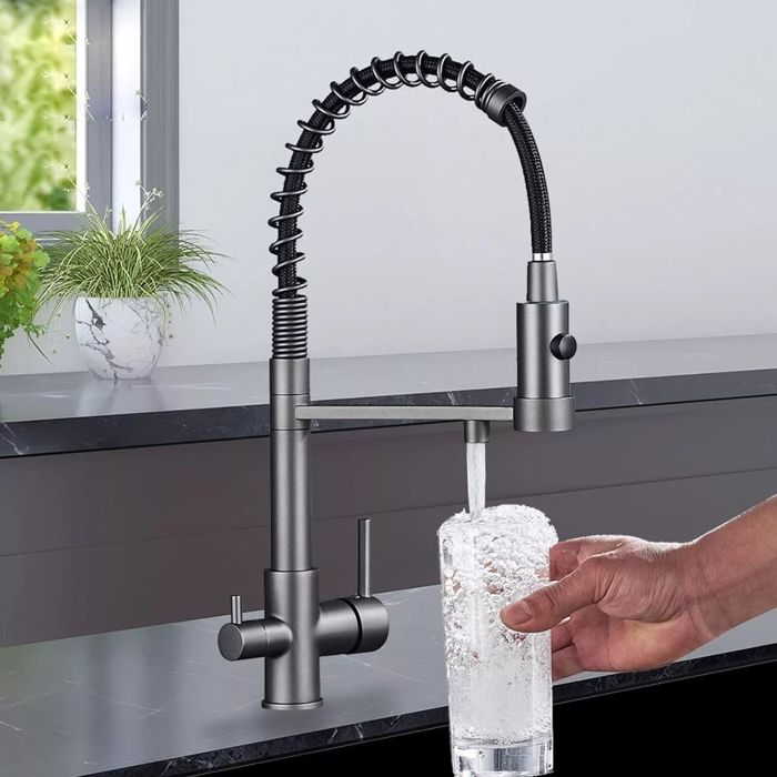 Mitigeur d'évier de cuisine à 3 voies Robinet de filtre à eau 3 en 1