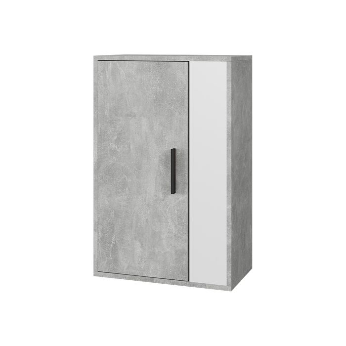 Armoire suspendue Berno 50.1x78.4cm avec 2 compartiments Béton/Blanc Vicco 55446