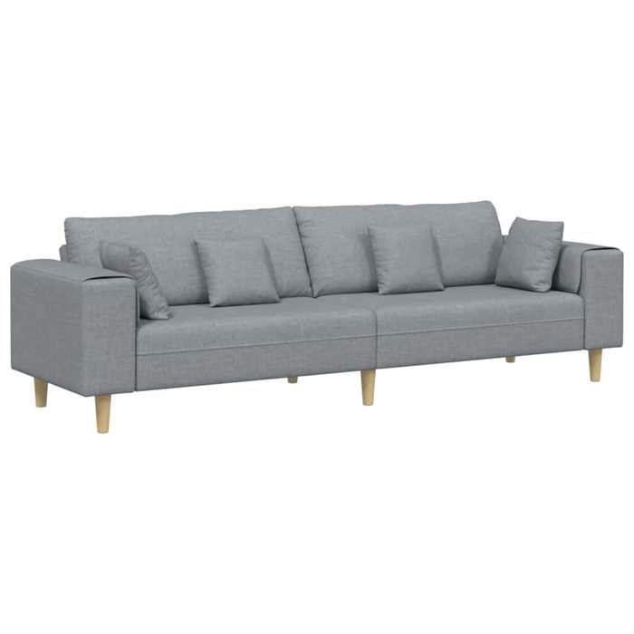 CHIC Canapé-Sofa - Sofa en tissu avec coussin Gris clair 208 cm tissu - 250x77x76 cm 562354 S11
