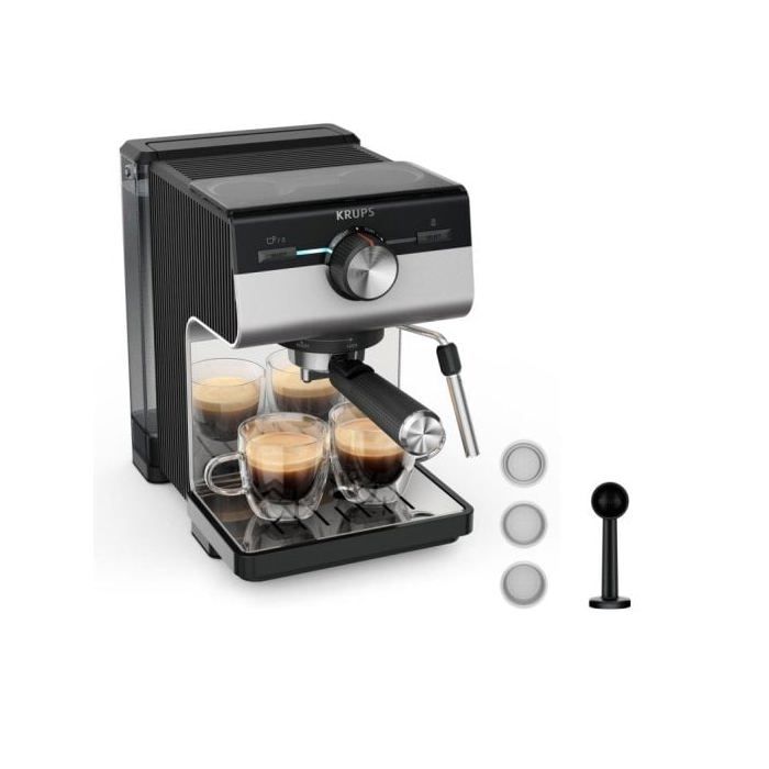 Cafetera Espresso Manual Krups Authentic+ XP384E10 2 15 bar con espumador de leche
