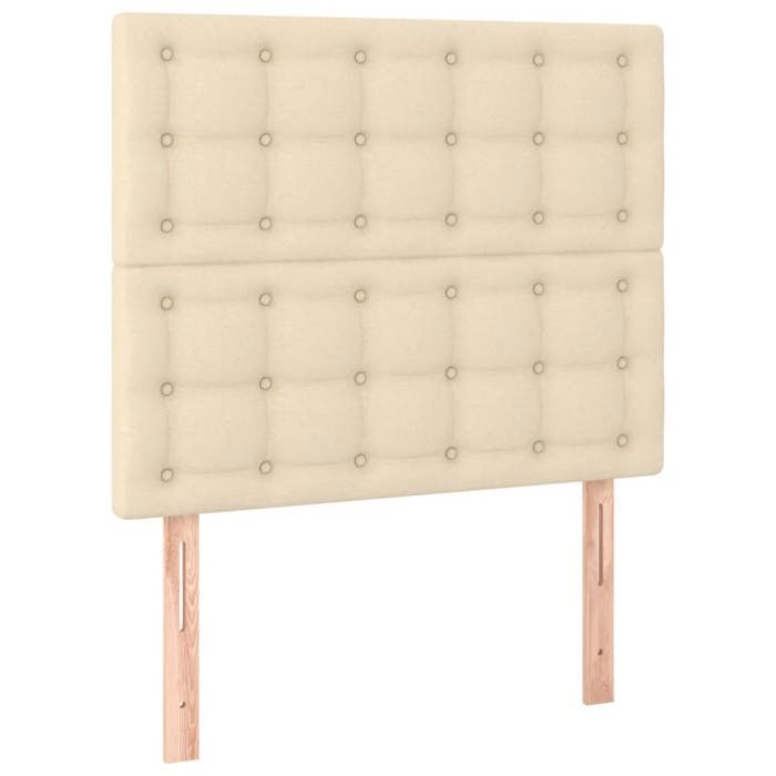 Tête de lit élégante - VIDAXL - 2 pièces - Crème - 90x5x78/88 cm - Tissu polyester - Bois massif - Hauteur réglable
