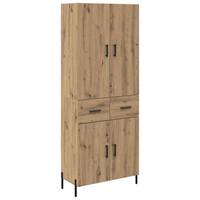Buffet haut mural - vidaXL - Chêne artisanal - 695 x 34 x 180 cm - Bois dingénierie - 2 portes - Tiroir