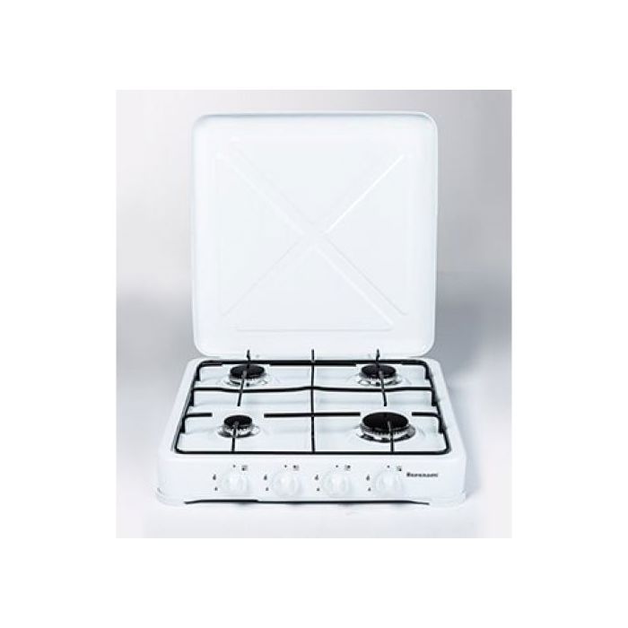 Ravanson K-04T — Cuisinière de comptoir 4 brûleurs GPL blanche