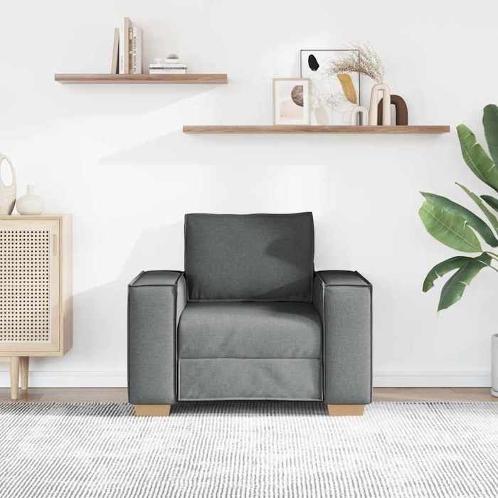 Hot Sale®1 pcs Canapé Fauteuil adulte/enfant - SARAZYJ - Meuble de salon - Gris Foncé 100x78x84 cm Tissu - S6547774