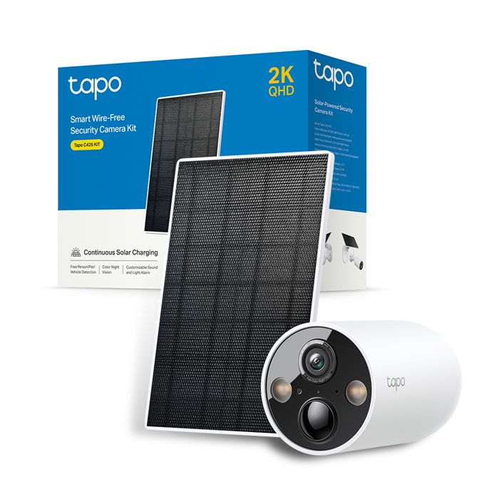 Caméra Wi-Fi extérieure - TP-LINK - C425 KIT - 2K QHD - Batterie 10000mAh - Panneau solaire IP66 - Reconditionné